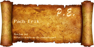 Pach Erik névjegykártya